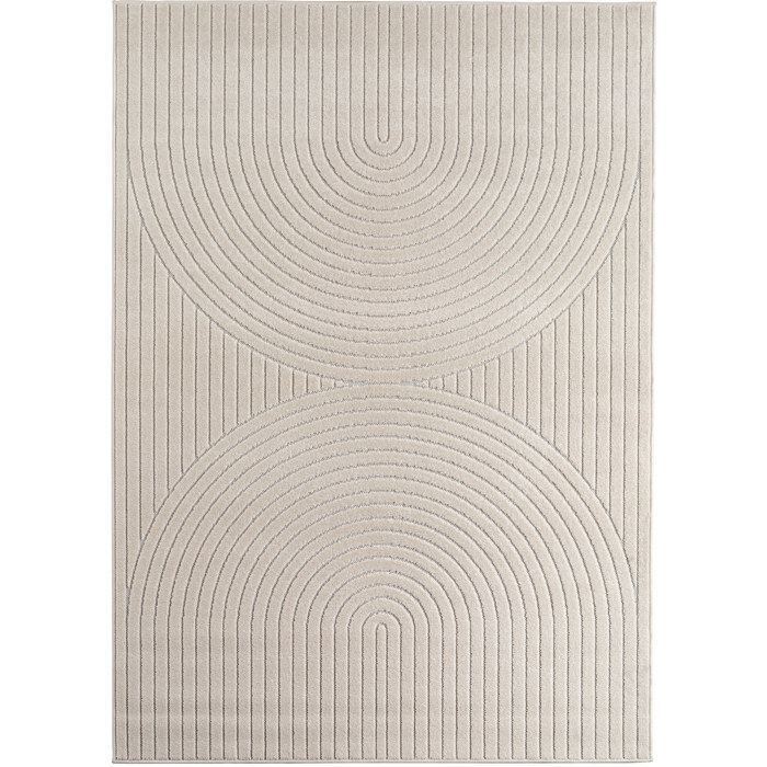 Carpetsale24 Tapis de Salon ou chambre en Crème 120x170 cm, effet 3D - Tapis d'extérieur moderne et doux, salon, cuisine, terrasse