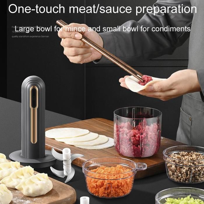 Robot cuisine bébé multifonction - ULISEM - Sans fil - Hachoir électrique - Bol en verre - Blanc - Idéal pour purées