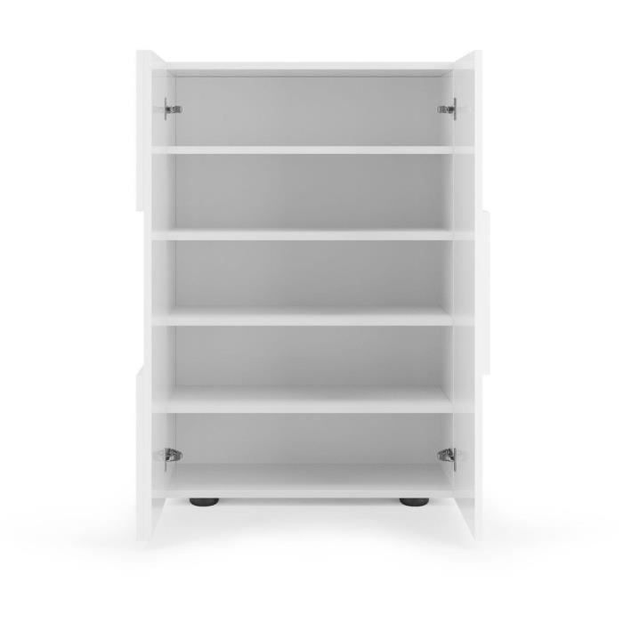 Scarpiera - 15 paia - Laccata bianca - L78 x P33 x H113 cm - MILANO