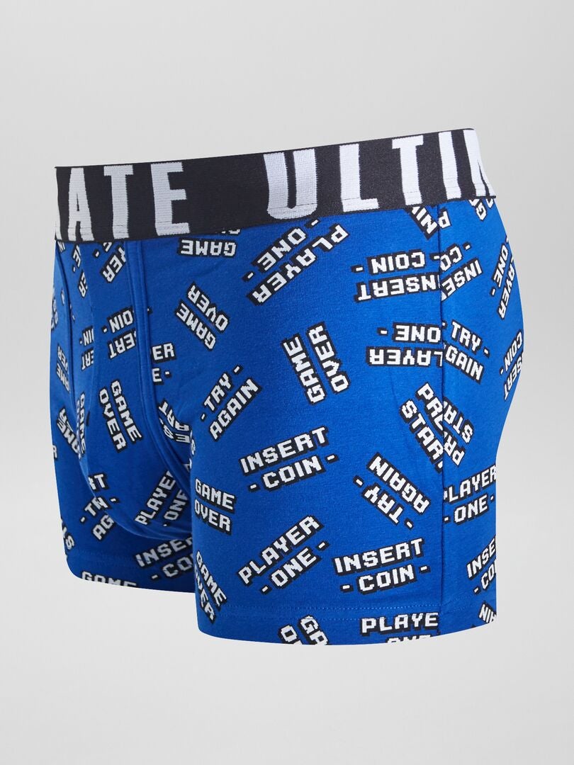 Conjunto de 3 cuecas boxer estampadas - PRETAS