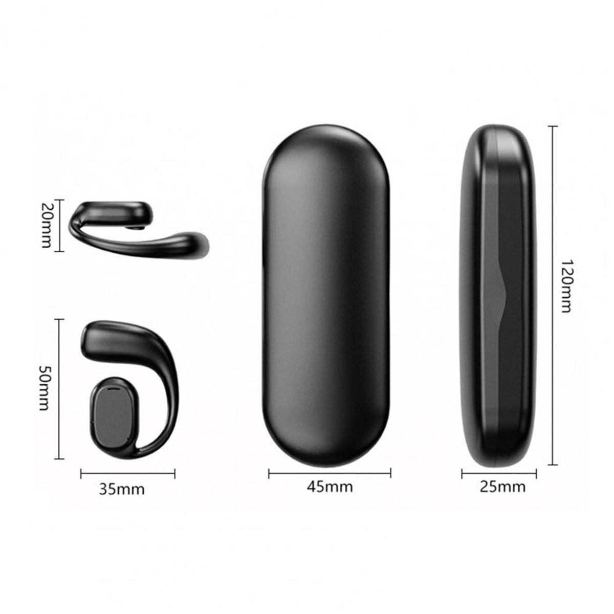 Slušalke Klack Bluetooth 5.3 s kostno prevodnostjo in polnilnim etuijem