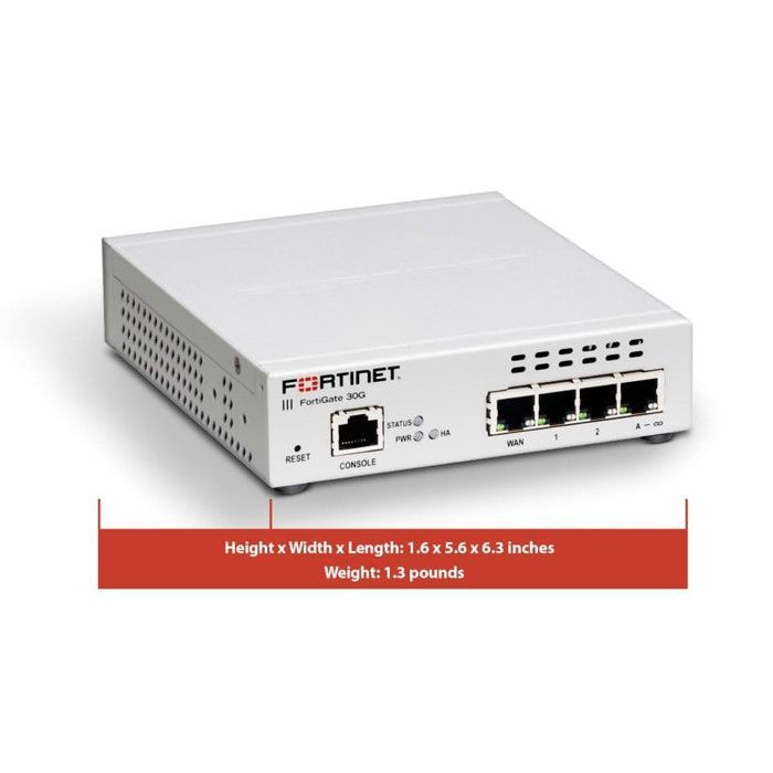 Pare-feu - FORTINET - FortiGate-30G - 4 ports Gigabit Ethernet - SD-WAN - Gestion centralisée