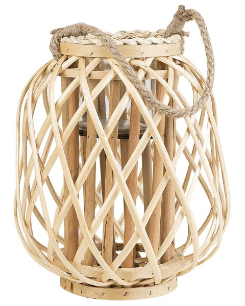 Lampion dekoracyjny latarnia jasne drewno