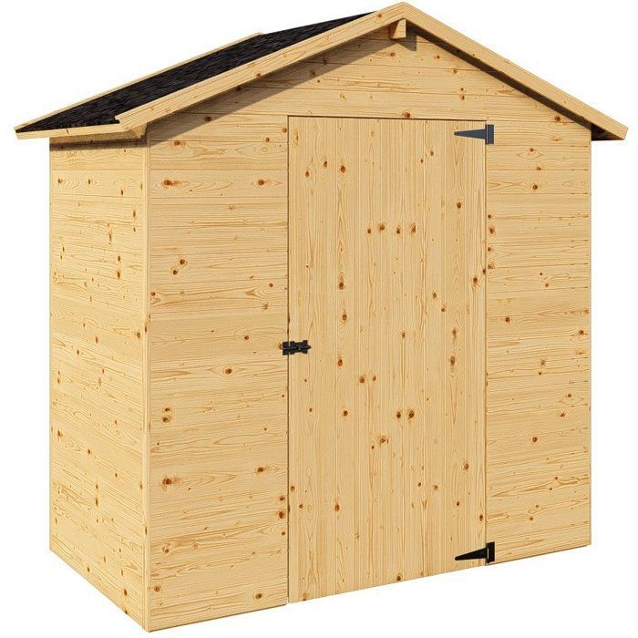 Casetta da giardino in legno - Pino non trattato - 1,86 m² - Pannelli da 12 mm
