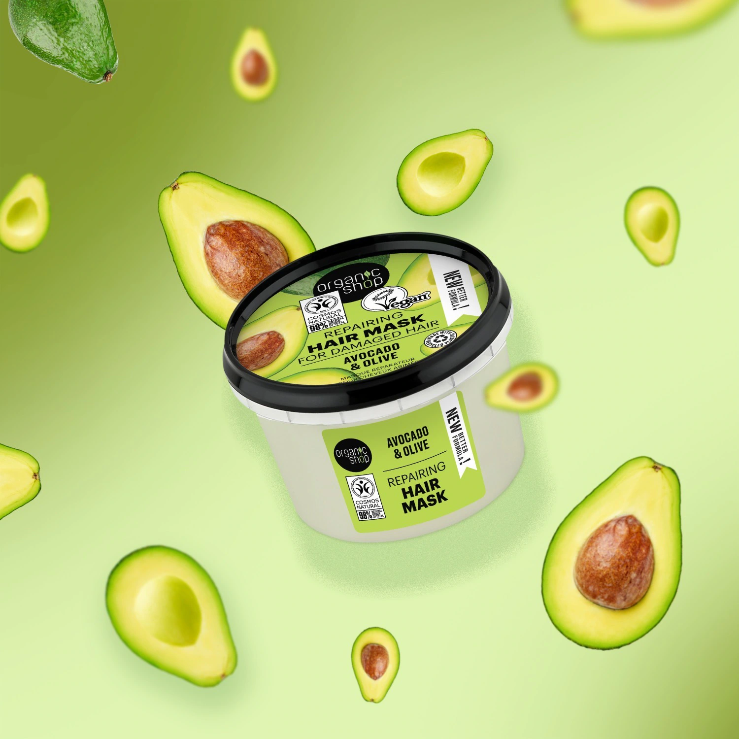 Organic Shop Masque pour cheveux abimés Avocat OliveVegan Naturel