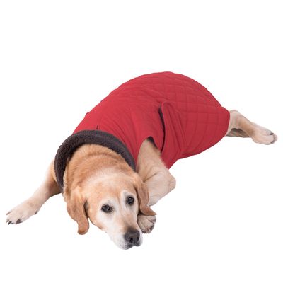 Gesteppter Hundemantel - Rot