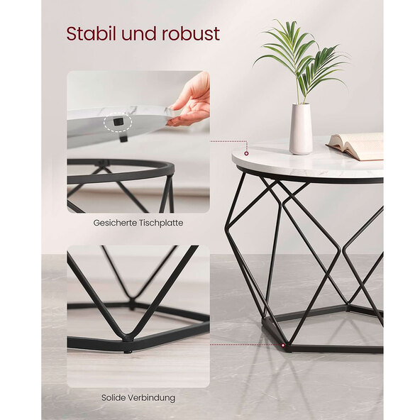 Side table, round, set of 2