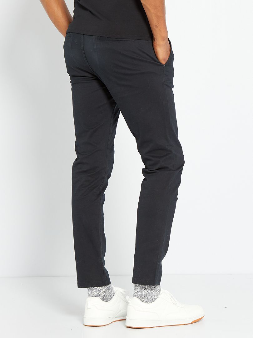 Slim Fit Chino Broek L30 - ZWART