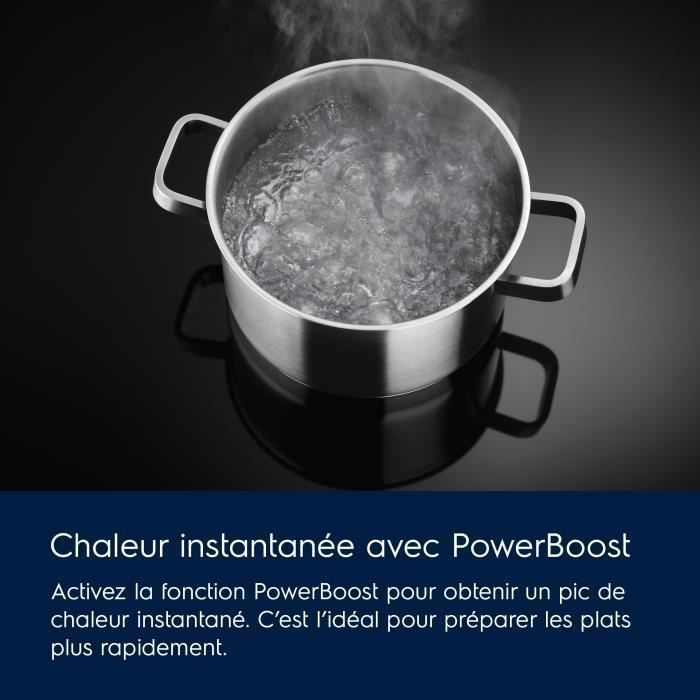 Plaque de cuisson Induction Electrolux Série 600 Flex, 60 cm, Zone Flexible, 4 Foyers, Installation facile Optifix™, Y63IV443 Noir