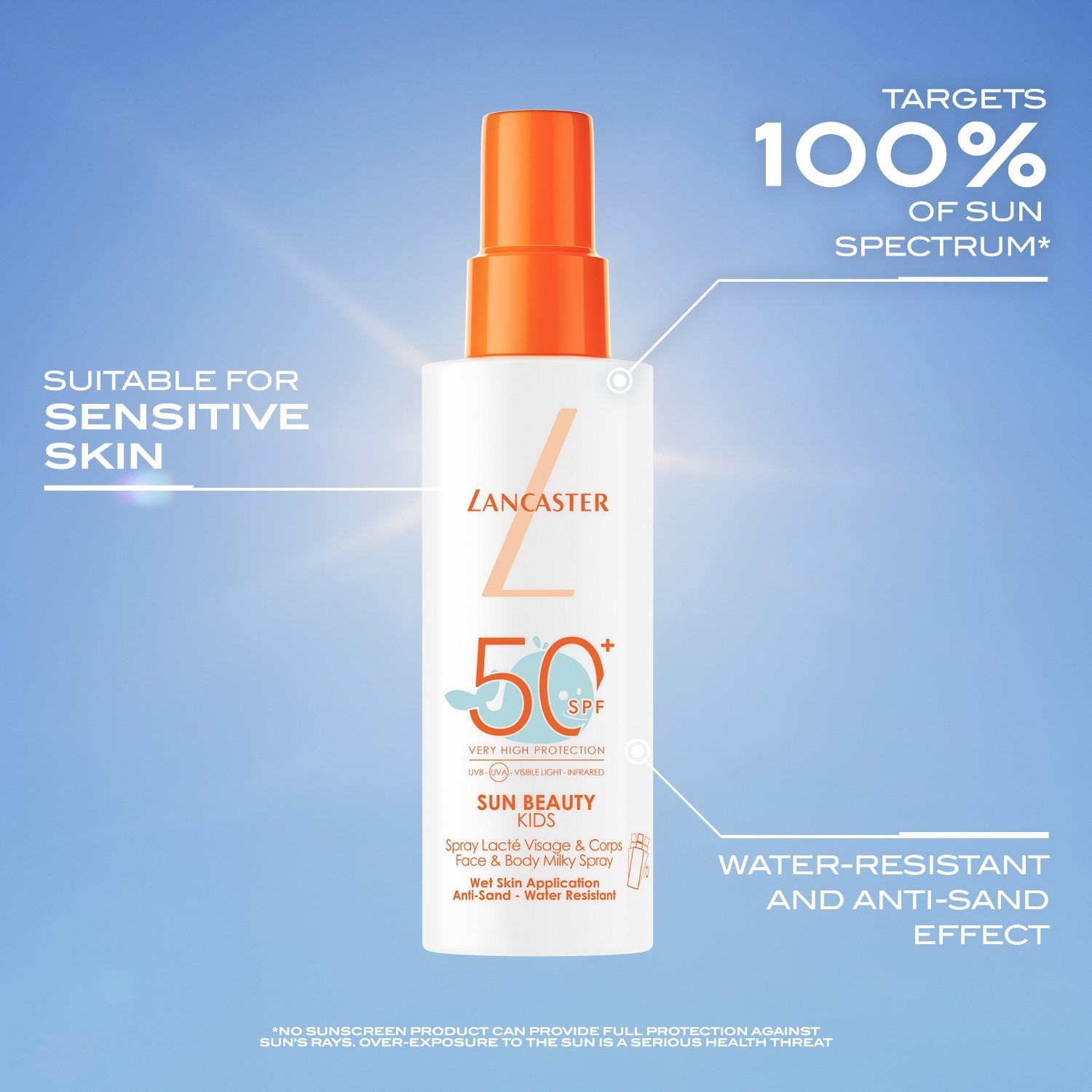 Lancaster Sun Beauty Kids pienainais aerosols SPF 50 - 150 ml