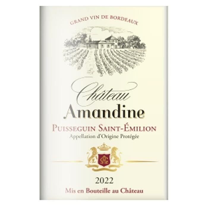 Château Amandine 2022 Puisseguin Saint-Émilion - Vino Tinto Burdeos - 75 cl