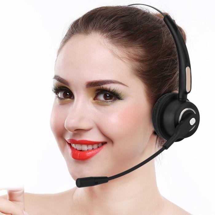 Cuffie Bluetooth ARAMOX con microfono a cancellazione di rumore per call center: comunicazioni chiare e confortevoli.
