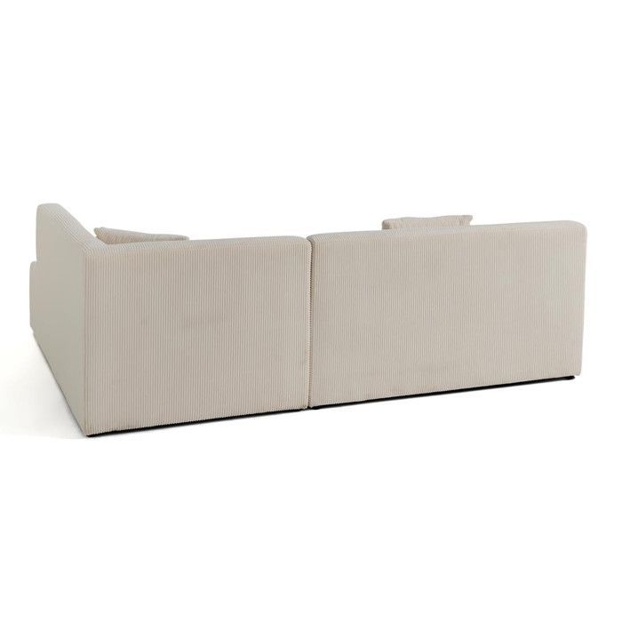 Onyx - canapé modulable d'angle droit - 5 places - en velours côtelé - Beige
