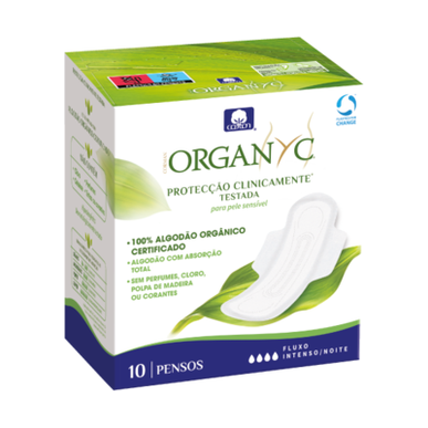 „Organyc“ higieniniai tvarsčiai su sparneliais gausiam kraujavimui, 10 vnt.