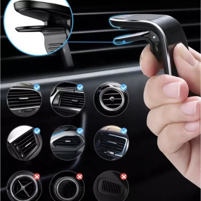 Tikawi x2 Universele magnetische autotelefoonhouder (Samsung / iPhone / enz.) voor montage in het ventilatierooster - Zwart