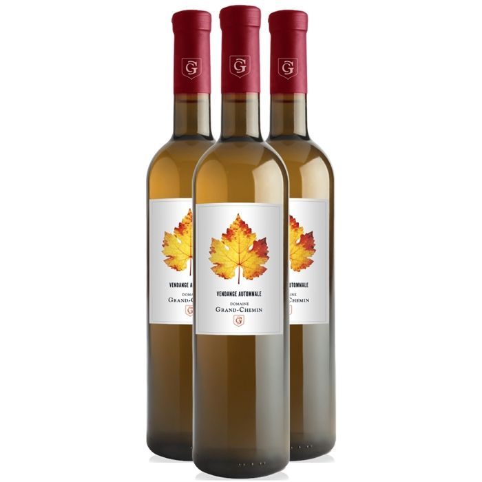 Domaine Grand-Chemin Pays d'Oc Herfstoogst 2023 - Witte wijn uit Languedoc-Roussillon (3 x 50cl) HVE