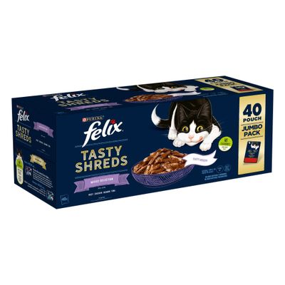 Felix Tasty Shreds Jumbo Pack 40 x 80 g