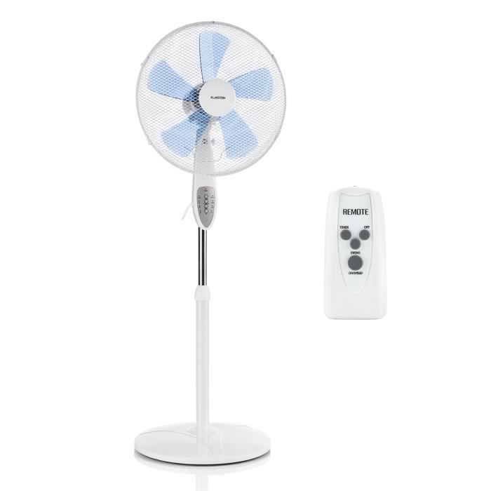 Klarstein Summerjam Ventilador de pie - 41 cm - 50 W - 3 velocidades - Blanco