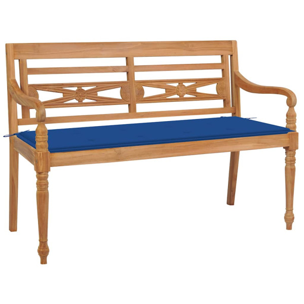 Ławka ogrodowa Niebieski 120 cm Drewno tekowe vidaXL