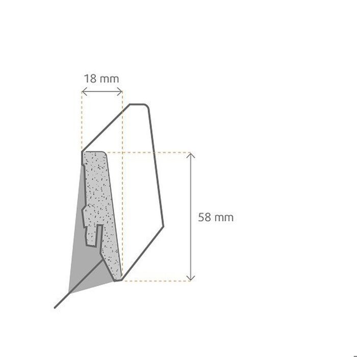 PROVISTON white melamine square skirting board 18 x 58mm MDF skirting board clip-on skirting board