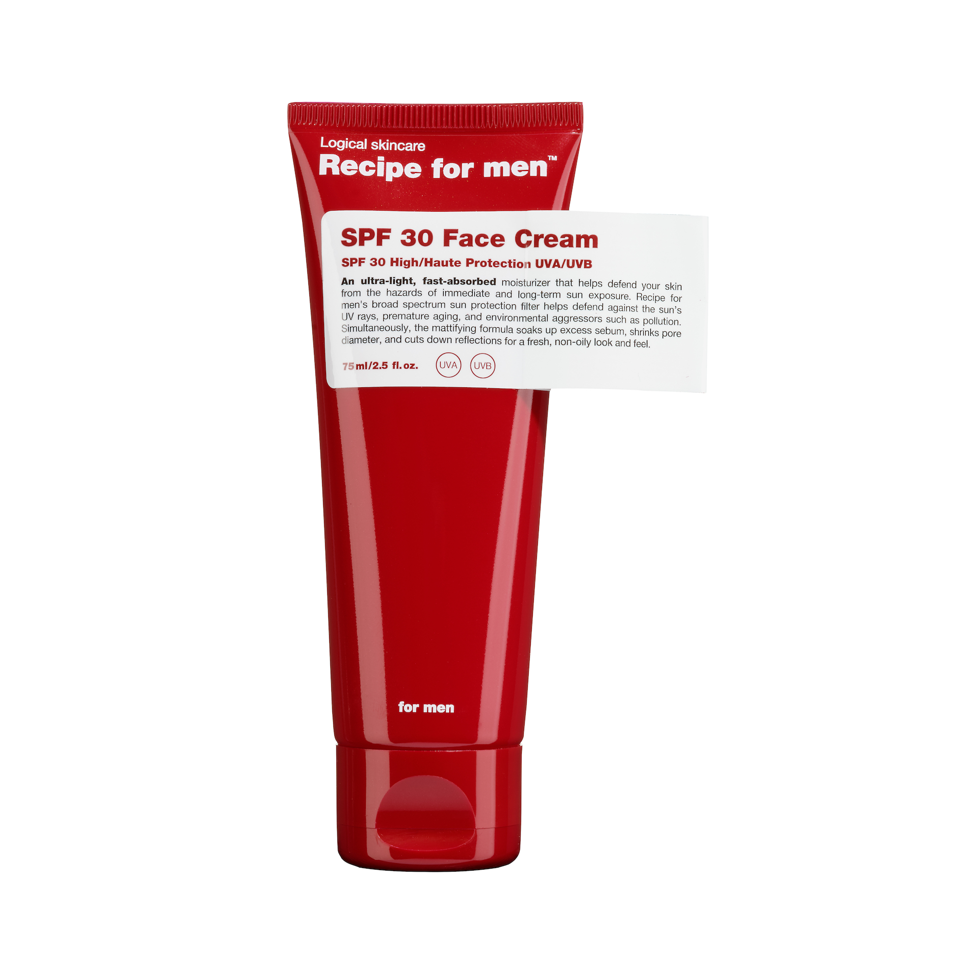 Cremă de față cu SPF30 75 ml - Rețetă pentru bărbați