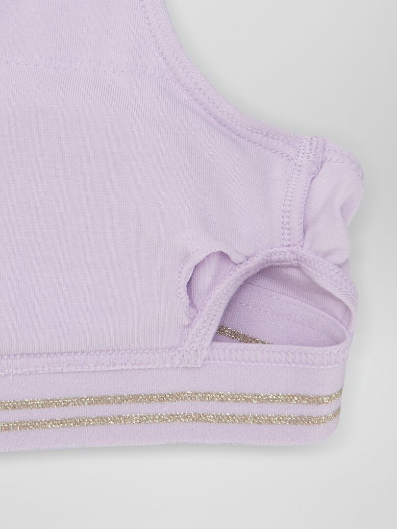 Sutiã acolchoado com detalhes dourados - ROXO