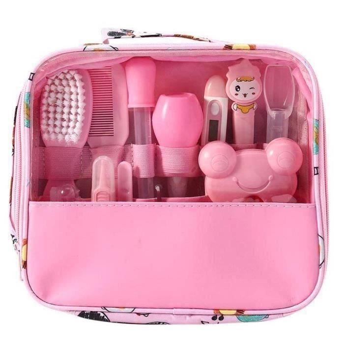 Kit de cuidado y salud para bebés de 13 piezas - Artículos de aseo esenciales - Rosa