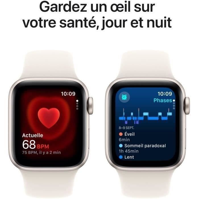 Apple Watch SE GPS - 40 mm - Aluminio Starlight - Correa deportiva Starlight M/L (2024) - Reacondicionado - Excelente estado