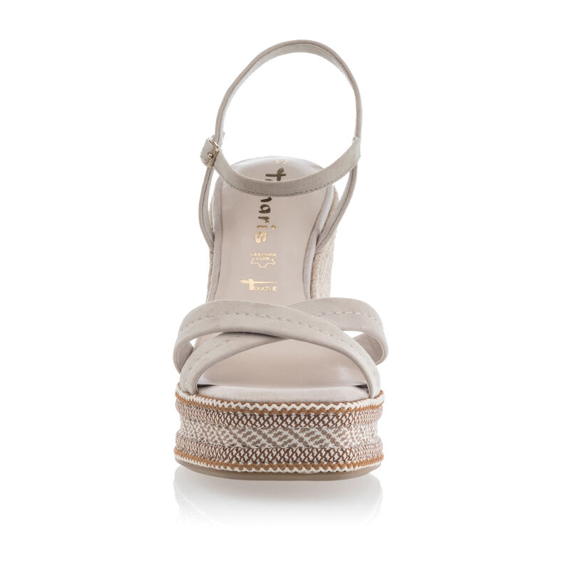 Beige sandaler / skor med öppen tå för kvinnor