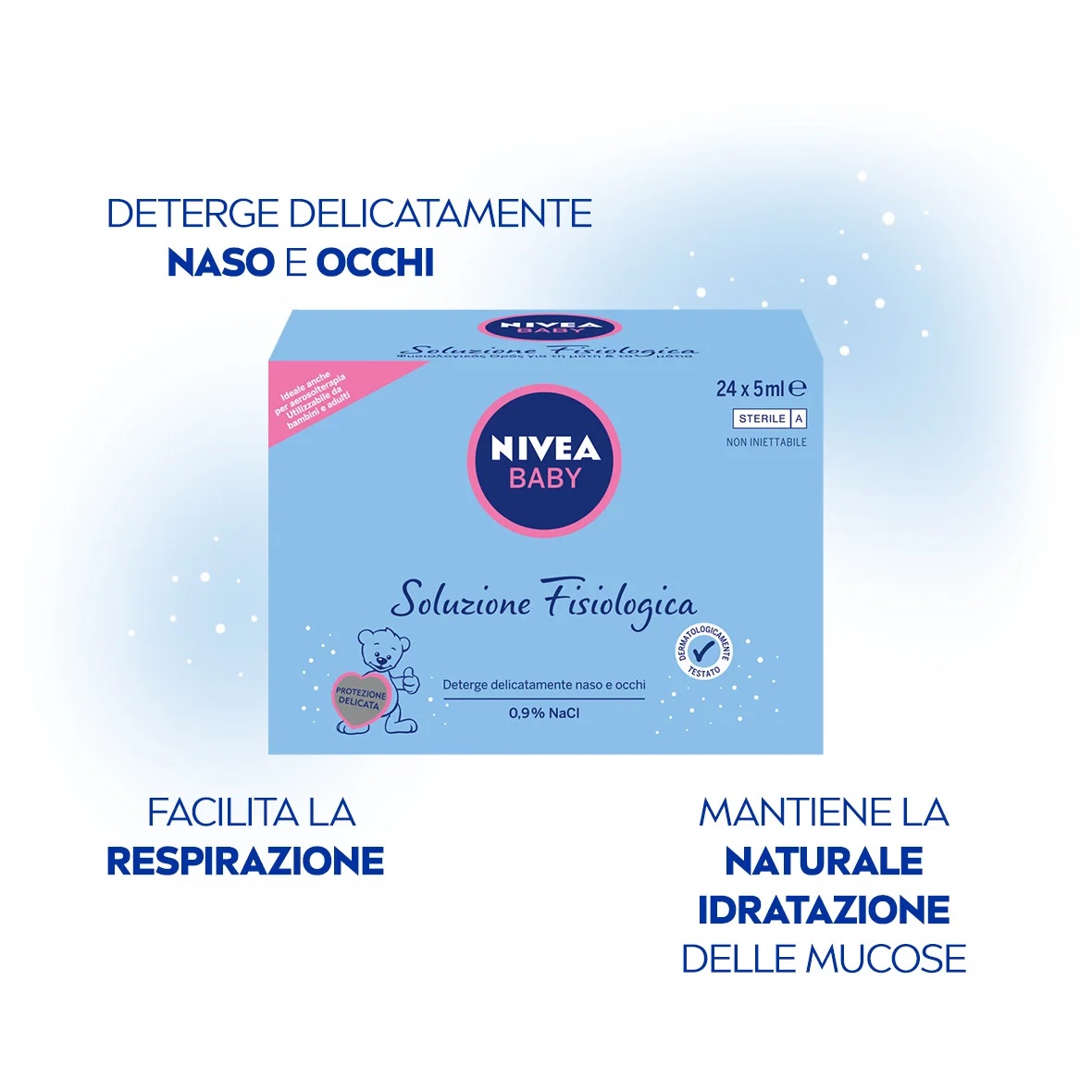 NIVEA Solución salina para bebés 24 x 5 ml solución nasal y oftálmica