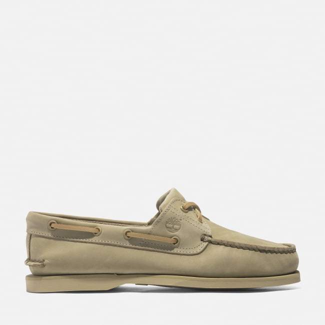 Scarpa da Barca in Pelle Classic da Uomo in                beige chiaro