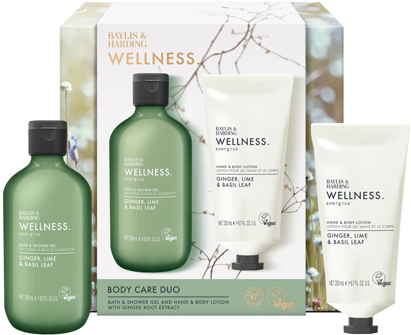 Baylis & Harding Wellness. Darčeková sada na telo so zázvorom, limetkou a bazalkovými listami.
