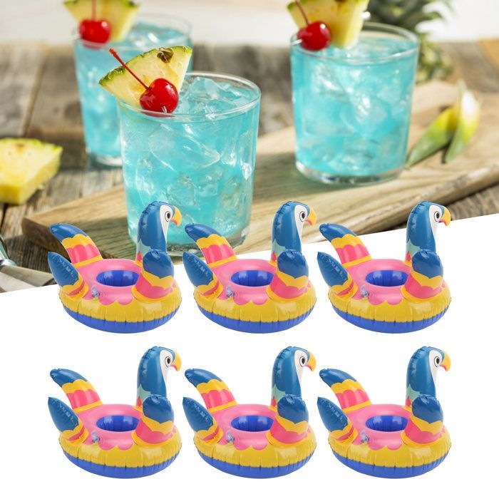 Set of 10 cute bird-shaped inflatable portable cup holders for pool, floating decoration