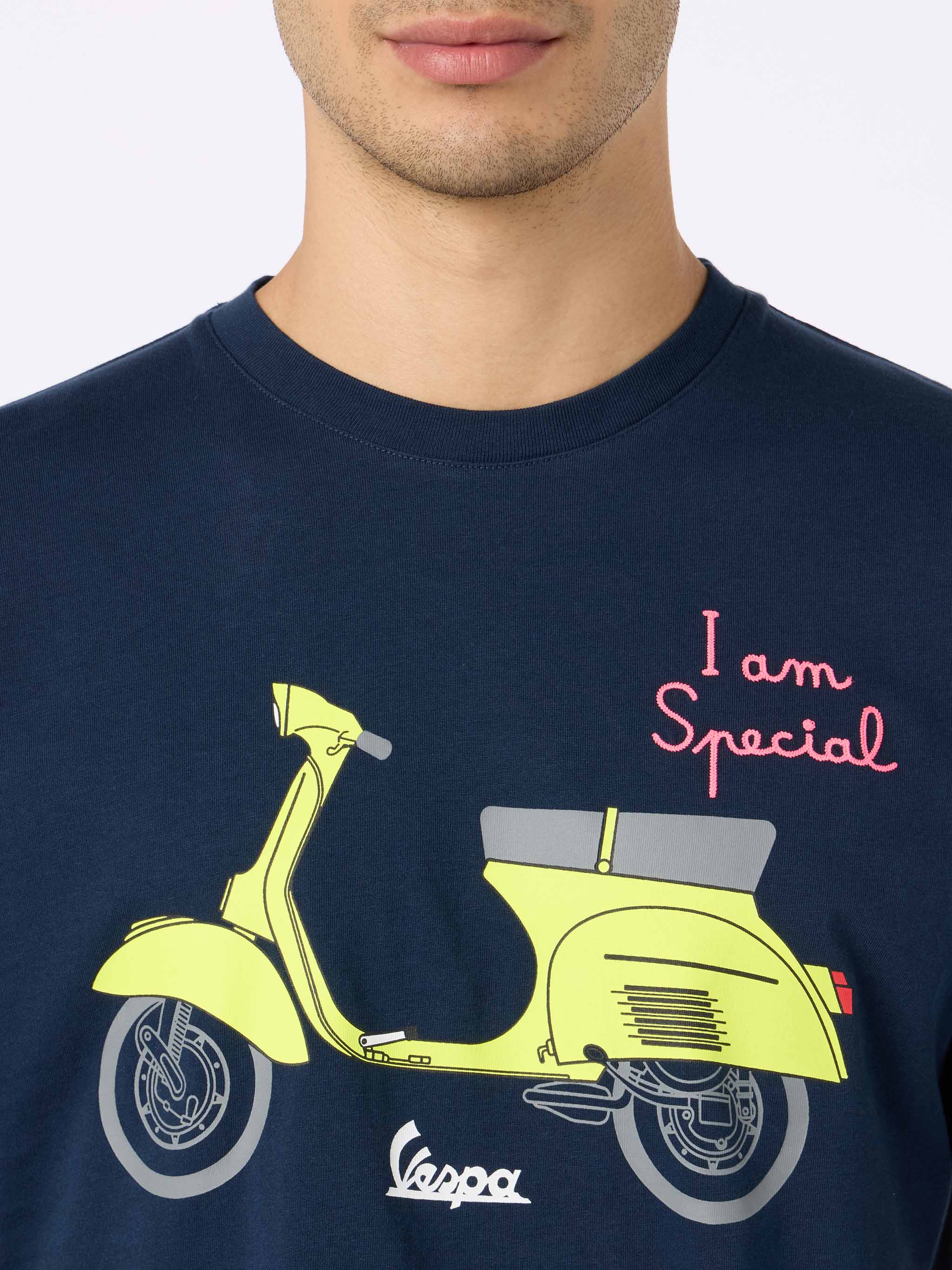 T-shirt da uomo in cotone con stampa e ricamo Vespa | VESPA SPECIAL ED