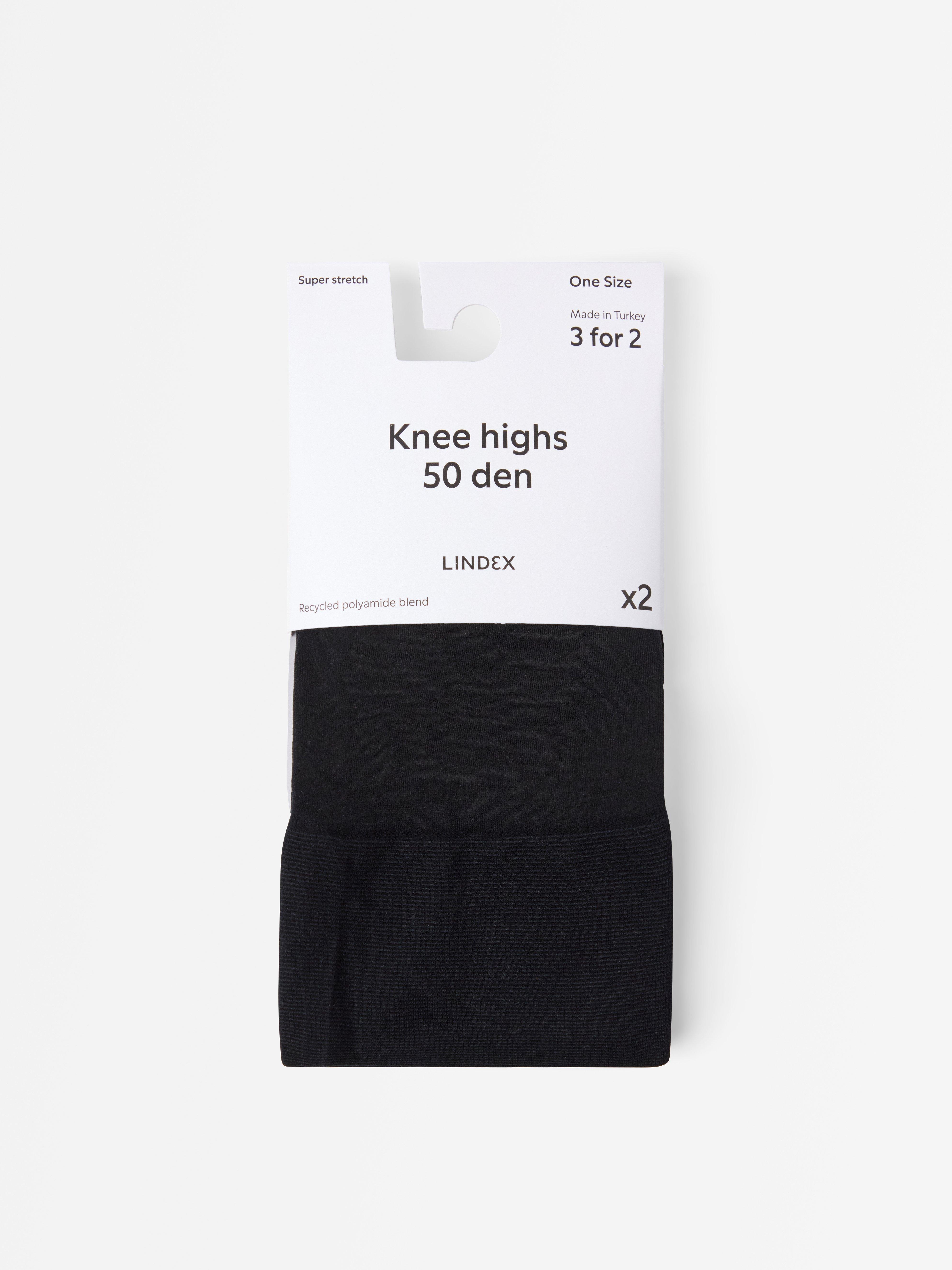 Balení 2 podkolenek, 50 denier, černé
