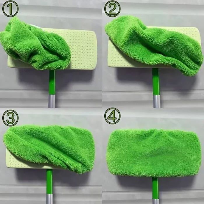Lot de 4 serpillères s pour balai Swiffer - Lavables - Pour utilisation humide et sèche - En microfibre - Pour le nettoyage des sols