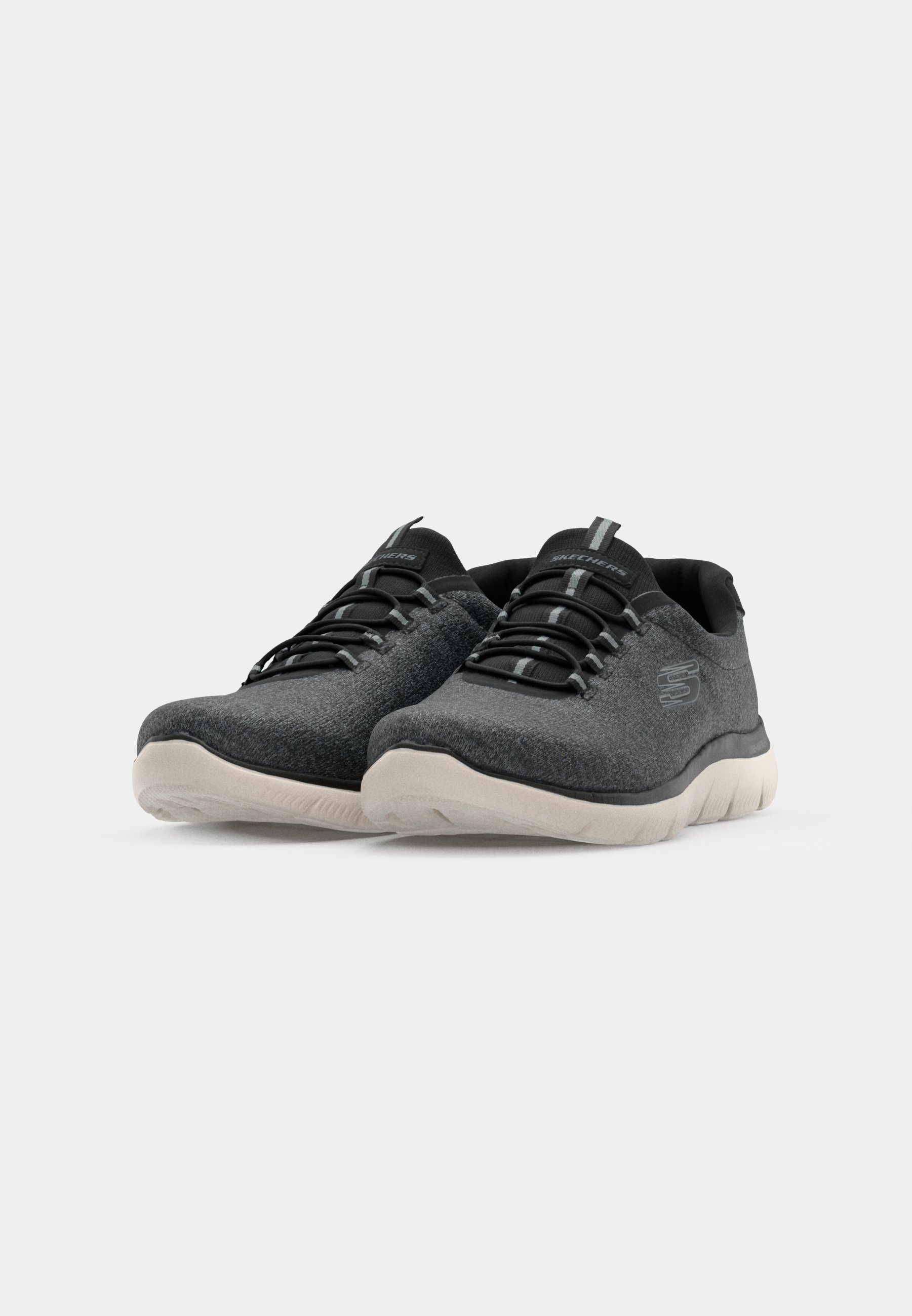 Skechers Wide Fit SUMMITS - Baskets - noir/blanc