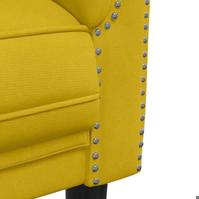 Canapé rembourré 2 places - VIDAXL - Jaune velours - 182x77x74 cm - Moelleux - Contemporain - Fixe - Accoudoirs