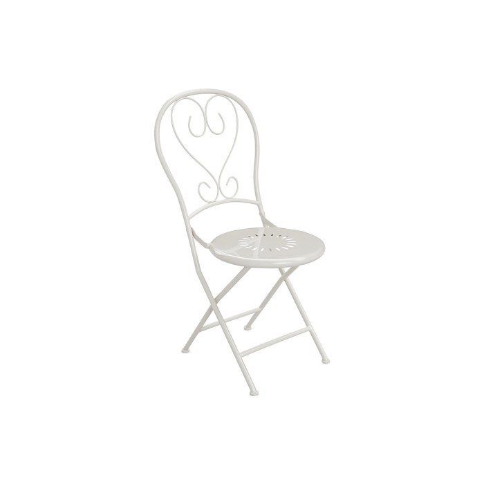 Set van 2 opklapbare metalen tuinstoelen in smeedijzerstijl - Wit - GUERMANTES by MYLIA