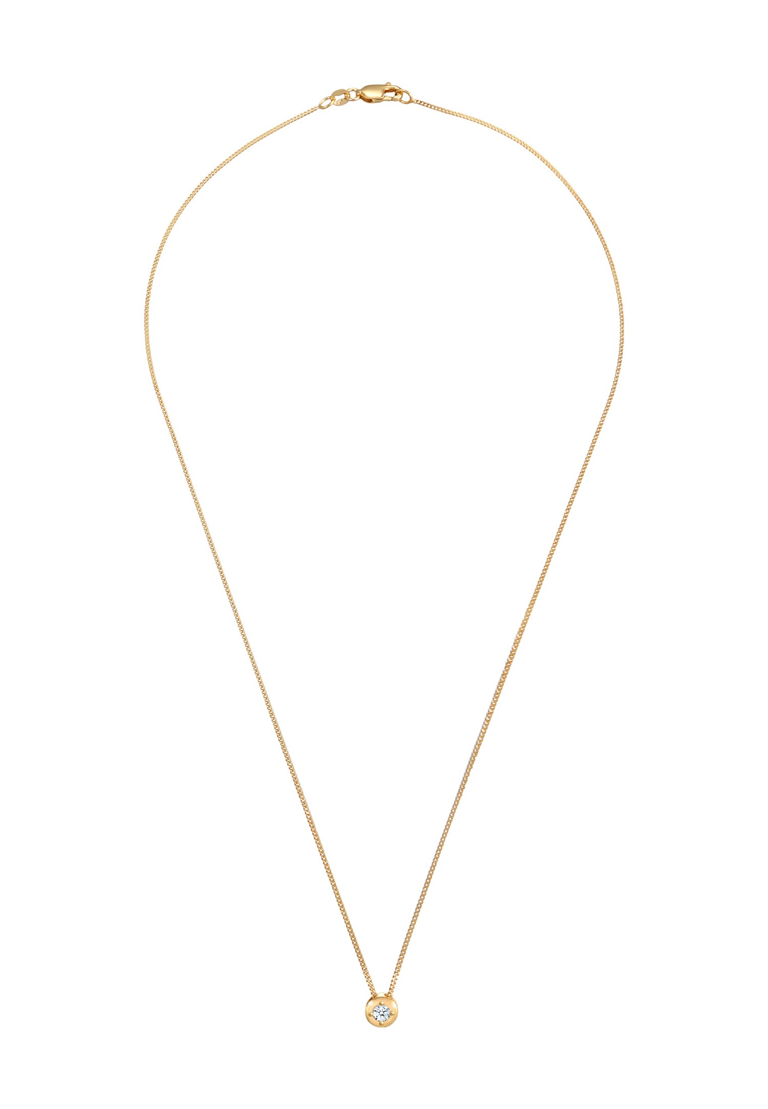 Elli DIAMONDS Pendentif solitaire pour femme élégant avec diamant (0,11 ct.) en argent sterling 925