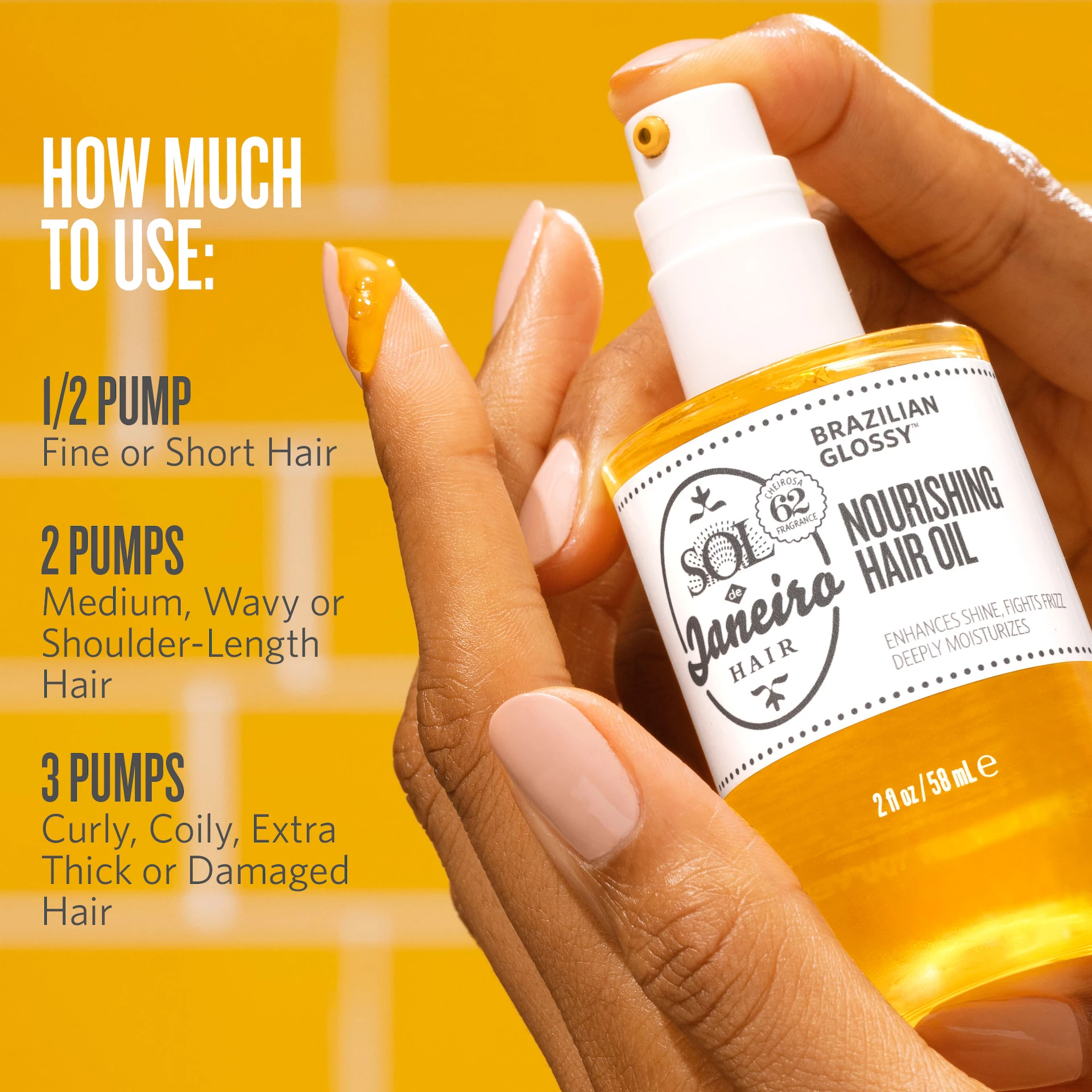 Ulei de păr nutritiv Brazilian Glossy™ 60 ml - Sol de Janeiro