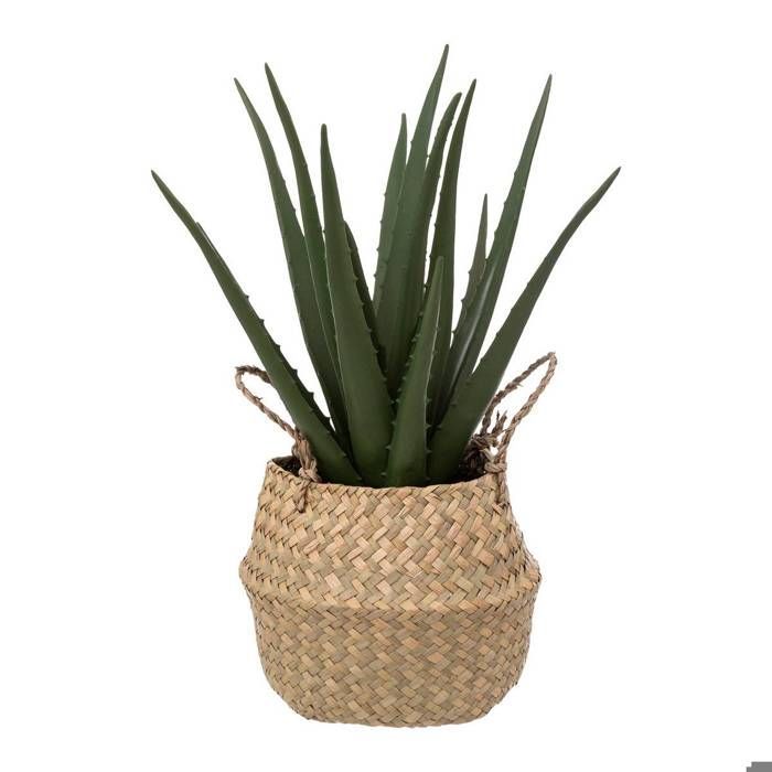 Aloe vera artificial en maceta de caña, 40 cm de alto - Atmosphera Interior Designer