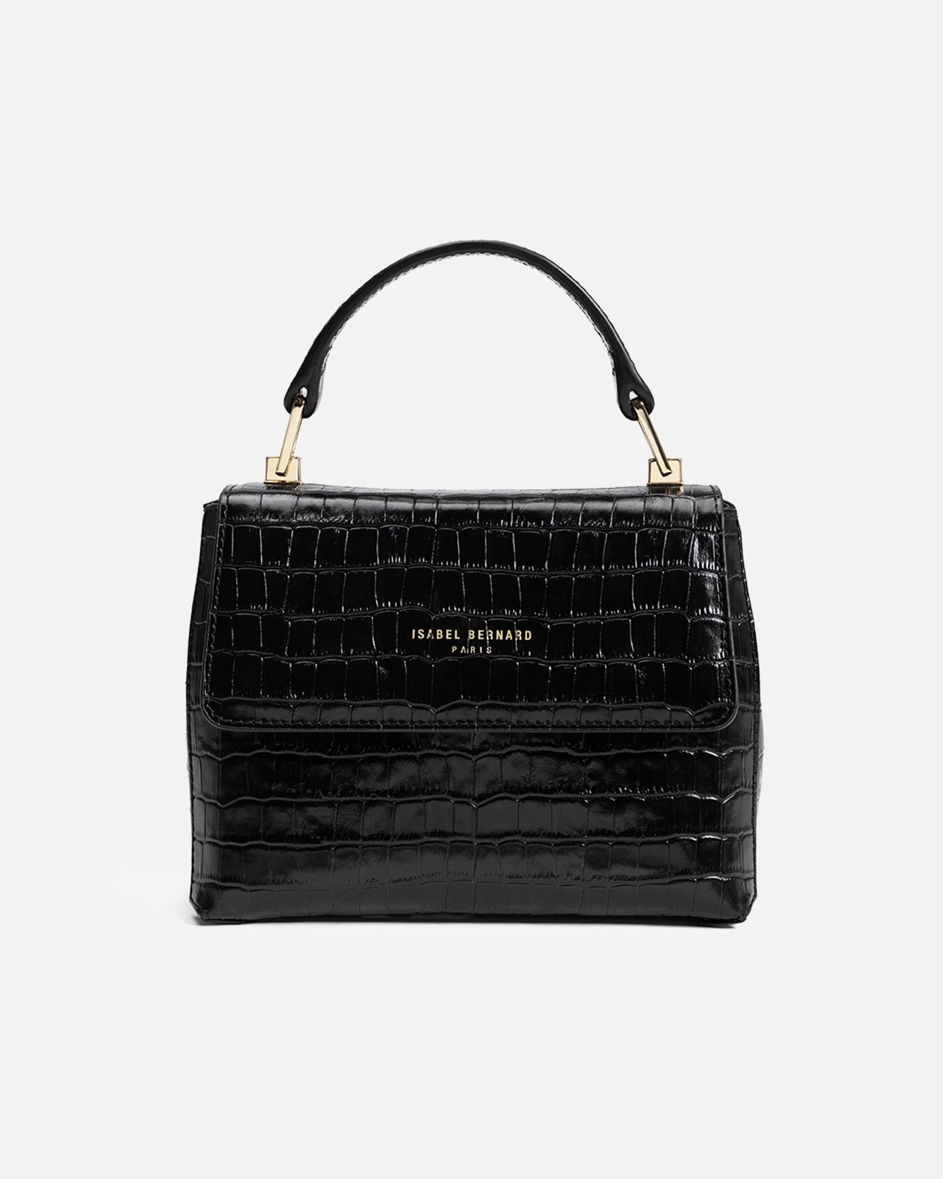 Sac à main Isabel Bernard Femme Forte Heline noir - Cuir italien - IB21-935