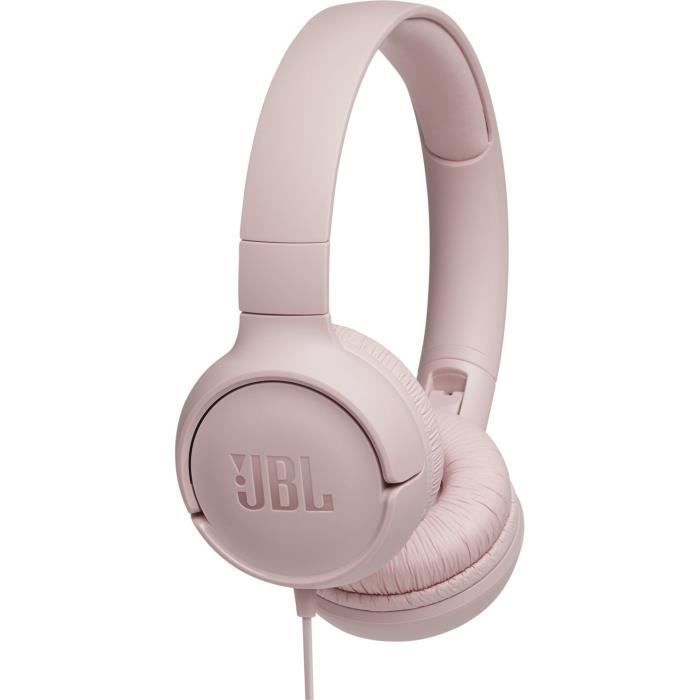 JBL Tune 500 bedrade hoofdtelefoon - Pure basgeluid - Lichtgewicht en opvouwbaar ontwerp - Roze