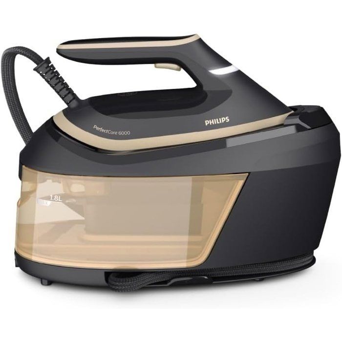 Philips PSG6064/20 PerfectCare Compact 6000 Series Steam Generator Iron, Black/Gold, 1.8L, 8 bars, 2400W