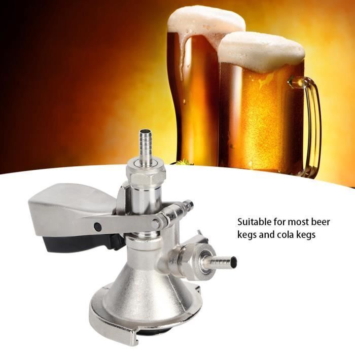 Acoplador para barril de cerveza - Accesorio dispensador de acero inoxidable - Gris - Para barriles de cerveza y refrescos de cola