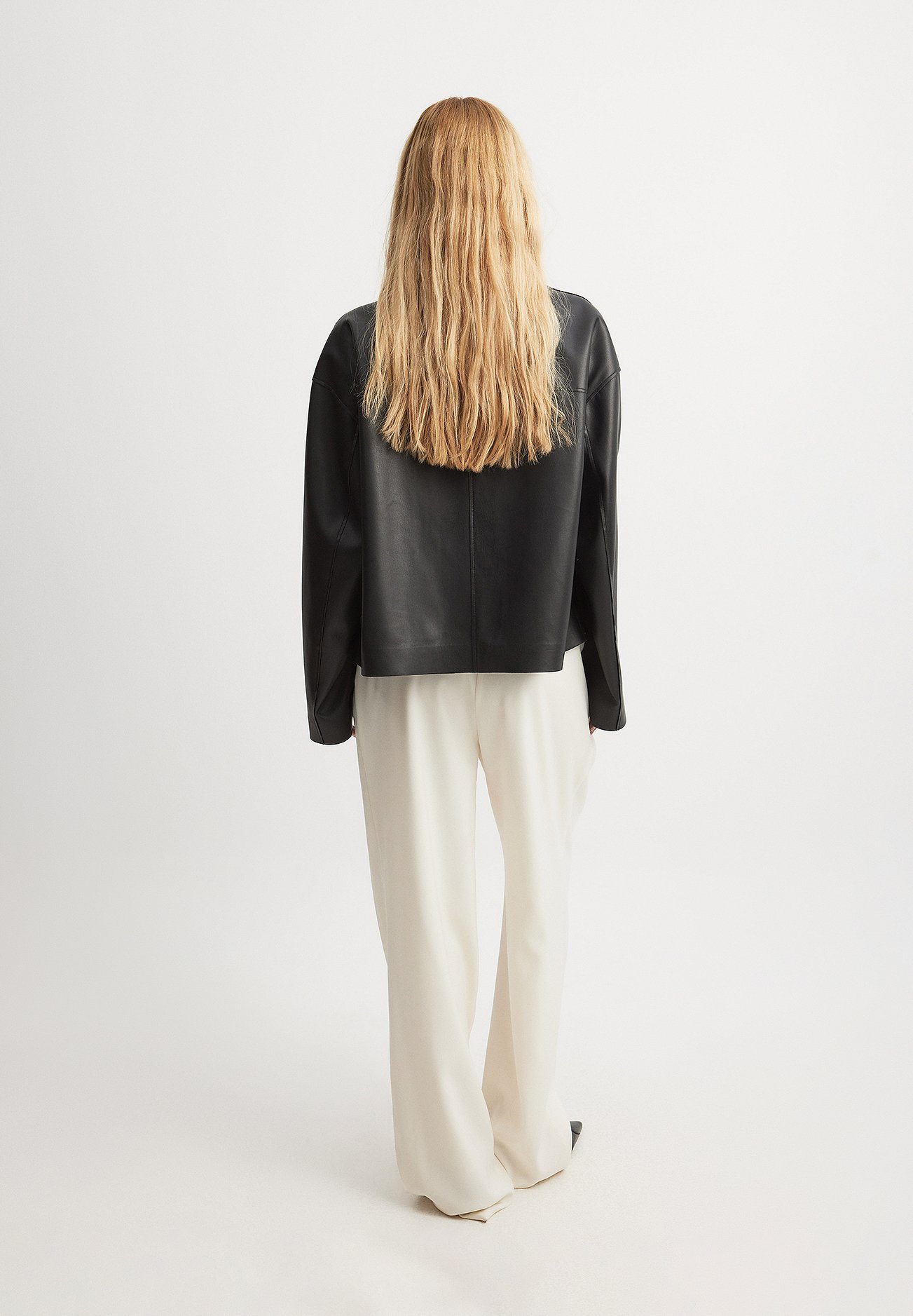 NA-KD Kurtka ze skóry ekologicznej - czarna