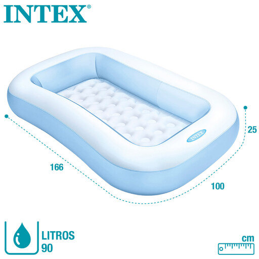 Piscina inflável retangular Intex 166x100x25 cm