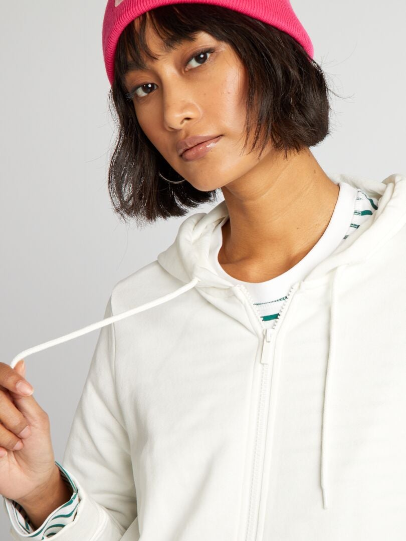 Hoodie met rits - WIT