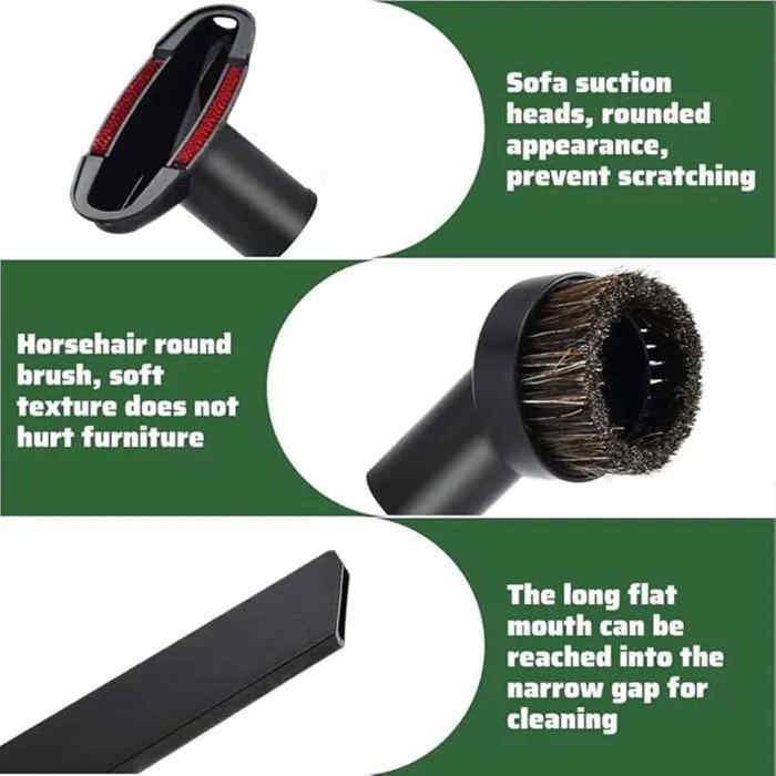 Lot de 6 accessoires universels pour aspirateur, embouts et brosses de nettoyage complets